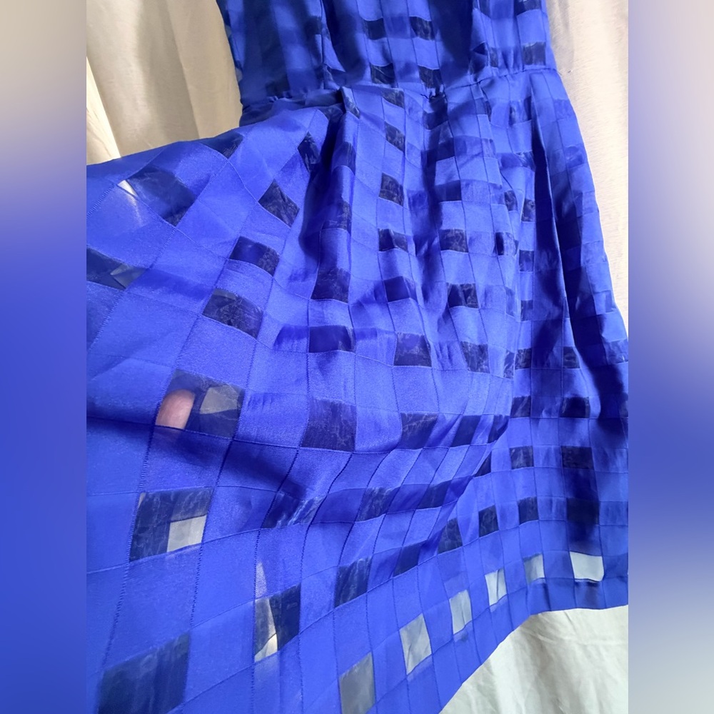 Ellen Tracy Royal Blue Sleeveless Fit-and-Flare Dress - Picture 10 of 12